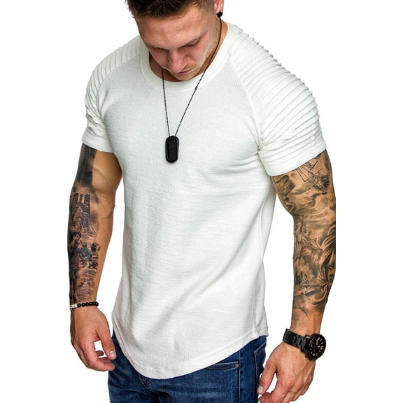 COOFANDY Mens Gym Workout Casual Short Sleeve Slim-Fitted T Shirt