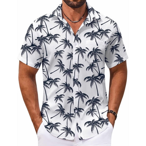COOFANDY Casual Button Up Shirts for Men Short Sleeve Cruise Wear Clothing