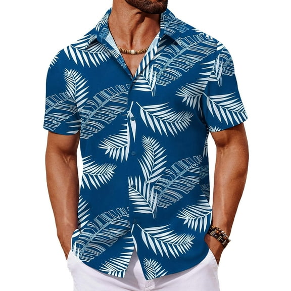 COOFANDY Mens Hawaiian Shirt Short Sleeve Tropical Shirt for Men Resort Wear Summer Beach Shirts