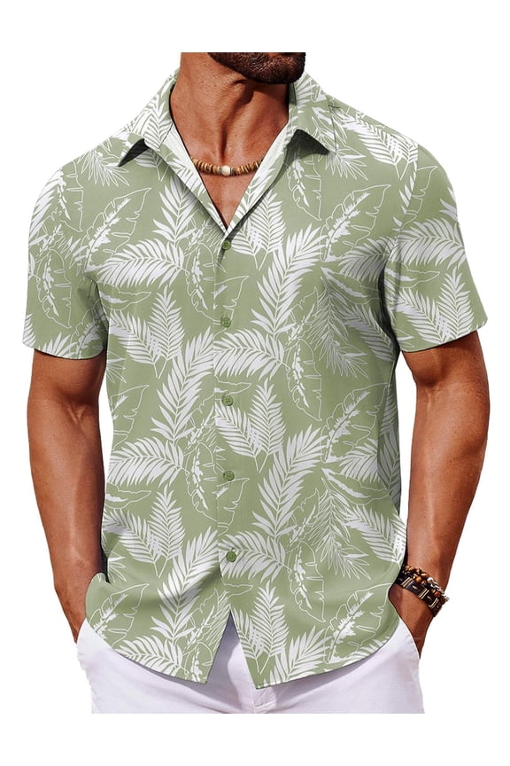 Mens Hawaiian Shirts Short Sleeve Floral Button Down Shirt Summer Cruise Shirts for Men