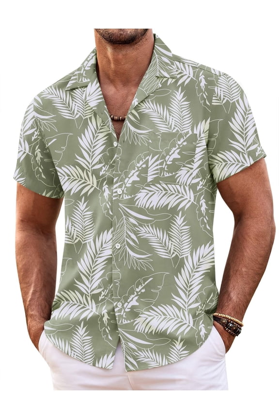 Mens Hawaiian Shirt Short Sleeve Floral Button Down Shirts Tropical Beach Summer Shirts