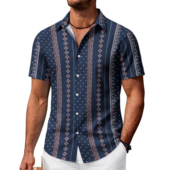 COOFANDY Mens Hawaiian Shirt Short Sleeve Tropical Shirts Casual Button Down Shirts Lightweight Beach Shirts