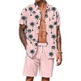 thumbnail image 1 of COOFANDY Men's Hawaiian 2 Piece Outfits Summer Beach Matching Set Short Sleeve Floral Shirts and Shorts, 1 of 8