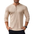 thumbnail image 1 of COOFANDY Men's Long Sleeve Henley Shirts Stretch Ribbed T-Shirts Fashion Casual Basic Tops, 1 of 12