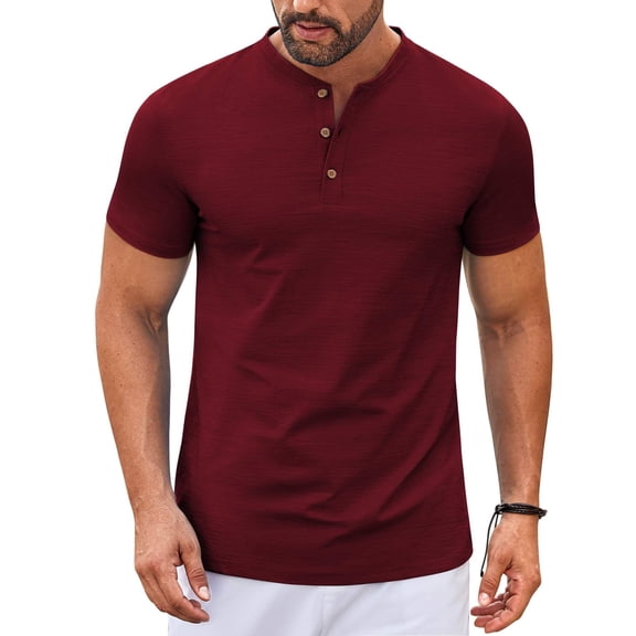 COOFANDY Men's Henley Shirts Short Sleeve Lightweight Button Down Shirt Nice T Shirts for Men