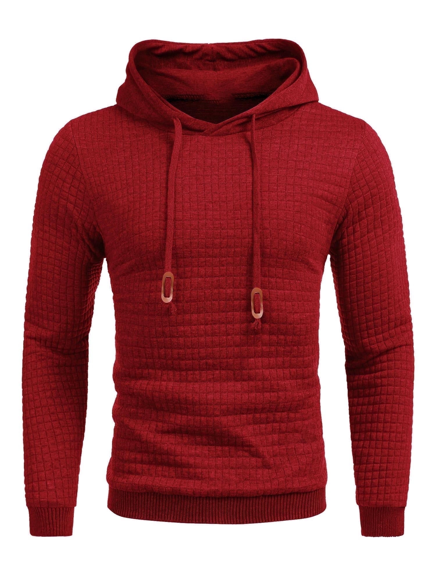 Men’s Plaid Jacquard Hoodie | Casual Pullover With Drawstring | Soft Fleece For Gym & Everyday - View #9