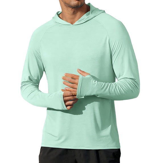 COOFANDY Mens Hoodies Summer Long Sleeve Rash Guard Shirts Lightweight Sun Protection Shirts for Fishing