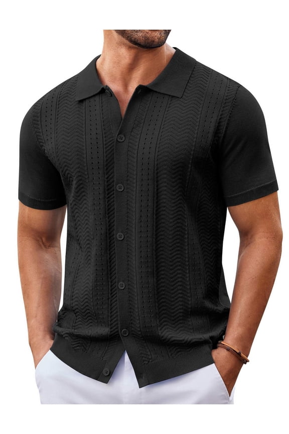 Mens Button Down Shirt Short Sleeve Polo Shirts Casual Vintage Beach Shirt Summer Shirts