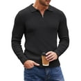 thumbnail image 1 of COOFANDY Polo Shirts for Men Quarter Zip Pullover Classic Sweater Polo Long Sleeve Slim Fit T Shirts Casual Fall Fashion Sweaters, 1 of 9