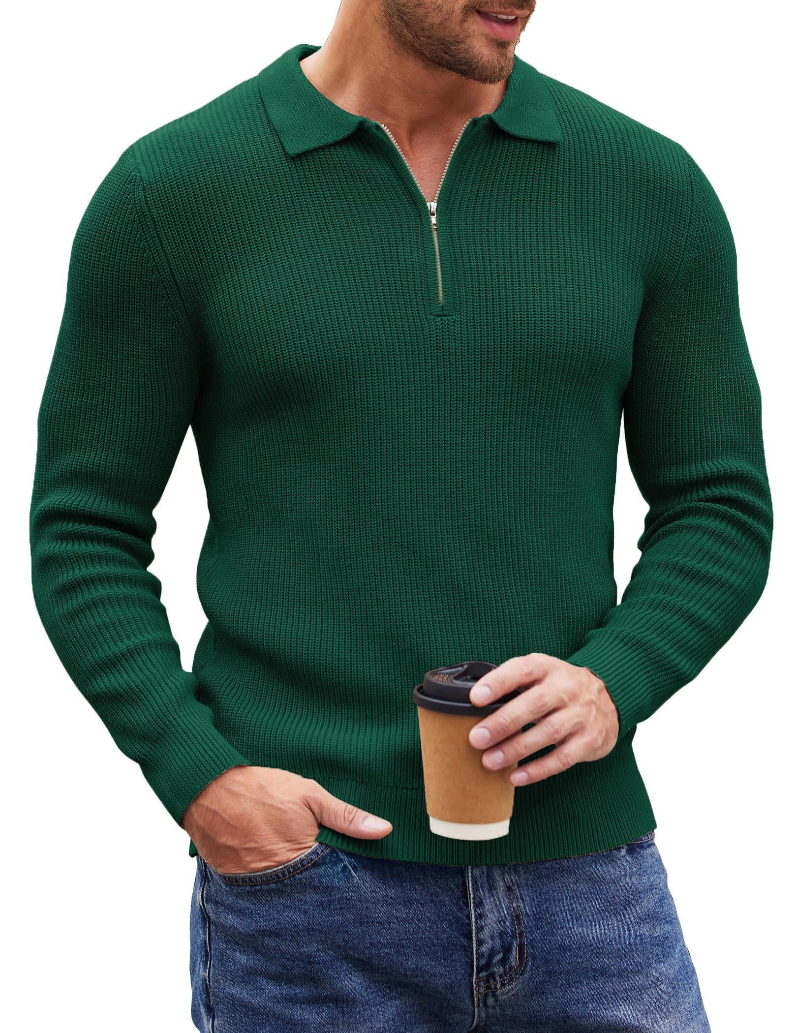 COOFANDY-Mens-Knit-Polo-Shirt-