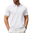 thumbnail image 1 of COOFANDY Mens Knit Polo Shirts Casual Short Sleeve Classic Polo Top Shirts Button Down Business Shirts, 1 of 10