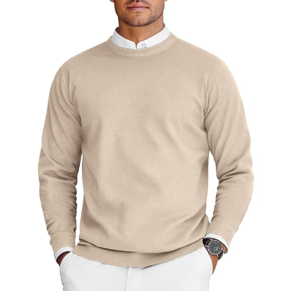 COOFANDY Mens Knit Sweaters Lightweight Regular Fit Crew Neck Sweater for Fall Winter
