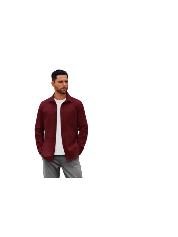Mens Lightweight Button Down Shirt Jacket Casual Shacket Overshirt