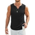 thumbnail image 1 of COOFANDY Men Sleeveless V Neck T Shirt Knit Sleeveless Shirt for Men Casual Textured Tank Top Lightweight Fitted, 1 of 5