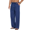 thumbnail image 1 of COOFANDY Mens Linen Cotton Pants Loose Fit Casual Linen Pants Summer Beach Pants, 1 of 6
