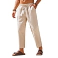 thumbnail image 1 of COOFANDY White Linen Pants for Men Summer Lightweight Casual Trousers Yoga Beach Pants, 1 of 10