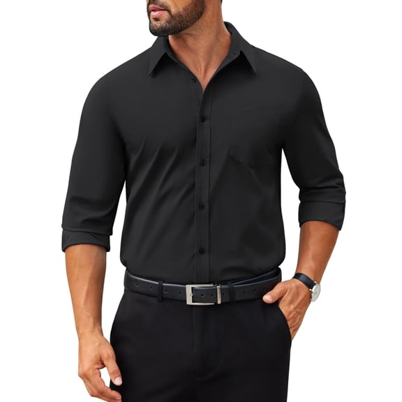 COOFANDY Mens Long Sleeve Business Shirts Wrinkle Free Dress Shirt Casual Button Down Shirts