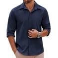 thumbnail image 1 of COOFANDY Mens Long Sleeve Button Down Shirts Casual Untucked Shirts Stretch Shirts, 1 of 4