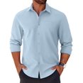thumbnail image 1 of COOFANDY Mens Long Sleeve Button Down Shirts Untucked Shirts for Men Casual Dress Shirts Wedding Shirts, 1 of 6