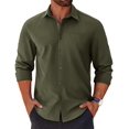 thumbnail image 1 of COOFANDY Mens Long Sleeve Button Down Shirts Untucked Shirts for Men Casual Dress Shirts Wedding Shirts, 1 of 6
