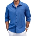 thumbnail image 1 of COOFANDY Mens Long Sleeve Button Down Shirts Wrinkle Free Shirts Silm Fit Fall Shirts Pocket, 1 of 6