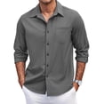 thumbnail image 1 of COOFANDY Mens Long Sleeve Button Down Shirts Wrinkle Free Shirts Silm Fit Fall Shirts Pocket, 1 of 6