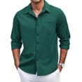 thumbnail image 1 of COOFANDY Mens Long Sleeve Button Down Shirts Wrinkle Free Shirts Silm Fit Fall Shirts Pocket, 1 of 6