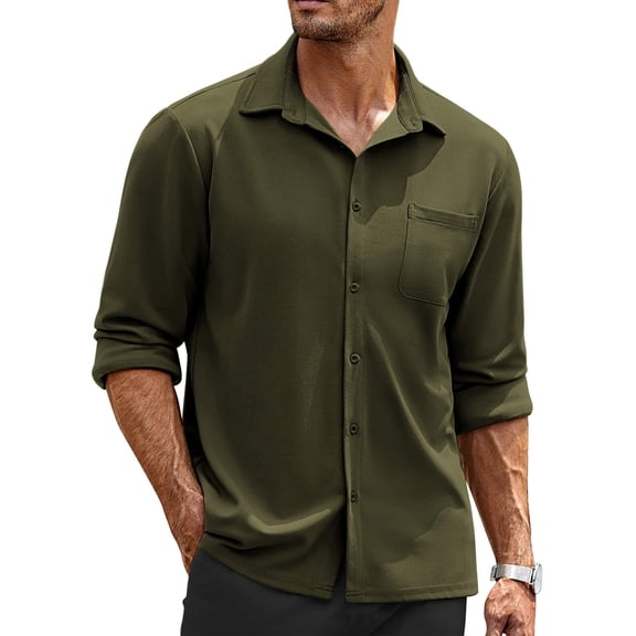 COOFANDY Mens Long Sleeve Button Down Shirts Wrinkle Free Dress Shirts Caual Shirts for Men