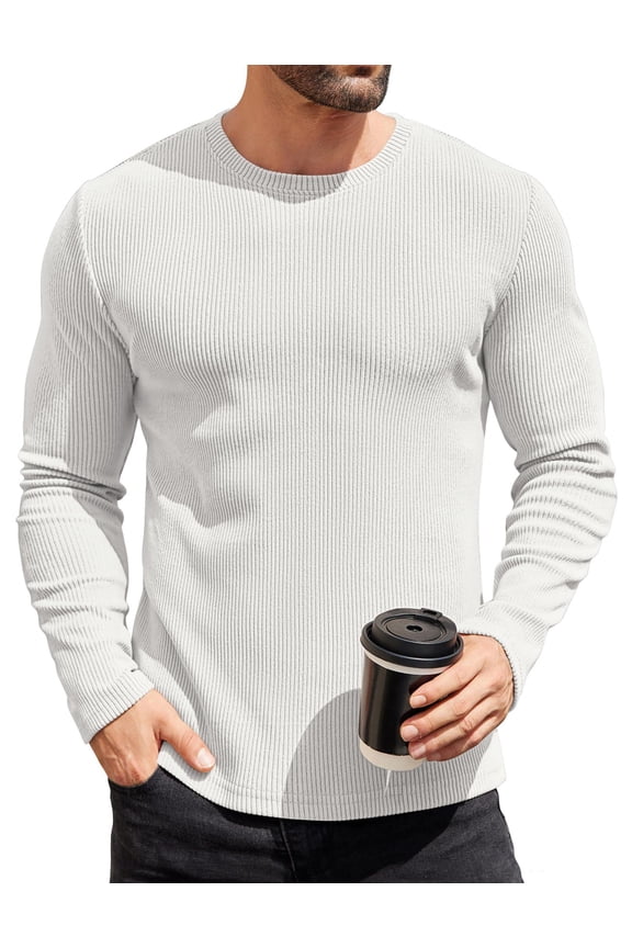 Long Sleeve Shirts for Men Thermal Underwear Fitted Sweater Lightweight Sweatshirt Crewneck Base Layers T-Shirts