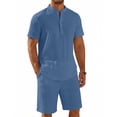 thumbnail image 1 of COOFANDY Mens Matching Shirt and Shorts Resort Wear Cruise Outfits Textured Two Piece Summer Short Set, 1 of 6