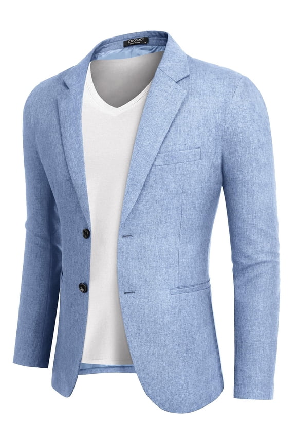 Mens Sports Jacket Two Buttons Casual Lightweight Stylish Modern Suit Jacket