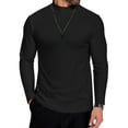 thumbnail image 1 of COOFANDY Turtle Neck Sweater for Men Basic T-Shirts Long Sleeve Fleece Mock Tops, 1 of 9