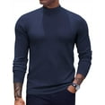 thumbnail image 1 of COOFANDY Men's Slim Fit Turtleneck Sweater Casual Basic Knitted Long Sleeve Pullover Sweater Half Neck T-Shirt, 1 of 9