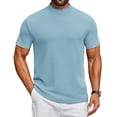 thumbnail image 1 of COOFANDY Mens Mock Turtleneck Short Sleeve Shirts Casual Ribbed Basic T-Shirts Lightweight Pullover Fit Tops, 1 of 6