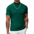 thumbnail image 1 of COOFANDY Mens Mock Turtleneck Short Sleeve Sweater Casual Stylish Knitted Pullover Slim Fit Dress Sweater Basic Tops, 1 of 6