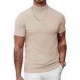thumbnail image 1 of COOFANDY Mens Mock Turtleneck Short Sleeve Sweater Casual Stylish Knitted Pullover Slim Fit Dress Sweater Basic Tops, 1 of 7