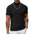 thumbnail image 1 of COOFANDY Mens Mock Turtleneck Short Sleeve Sweater Casual Stylish Knitted Pullover Slim Fit Dress Sweater Basic Tops, 1 of 7
