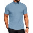thumbnail image 1 of COOFANDY Mens Mock Turtleneck Sweater Short Sleeve Ribbed Knit Turtleneck Slim Fit Casual Sweater Soft, 1 of 5