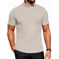 thumbnail image 1 of COOFANDY Mens Mock Turtleneck Sweater Short Sleeve Ribbed Knit Turtleneck Slim Fit Casual Sweater Soft, 1 of 6