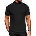 thumbnail image 1 of COOFANDY Mens Mock Turtleneck Sweater Short Sleeve Ribbed Knit Turtleneck Slim Fit Casual Sweater Soft, 1 of 5