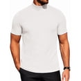 thumbnail image 1 of COOFANDY Mens Mock Turtleneck Sweater Short Sleeve Ribbed Knit Turtleneck Slim Fit Casual Sweater Soft, 1 of 5