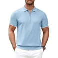 thumbnail image 1 of COOFANDY Men's Polo Shirts Stretch Casual Quarter Zip Pique Polo T Shirts Quick Dry Polo Shirt, 1 of 7