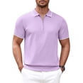 thumbnail image 1 of COOFANDY Men's Zipper Polo Shirt Casual Stripe Knit Polo T Shirts Lightweight Moisture Wicking Golf Polo Shirt, 1 of 7