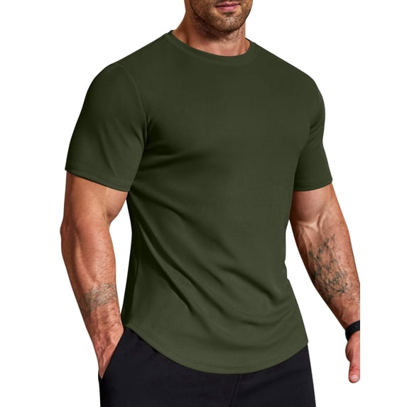 COOFANDY Mens Muscle T Shirts Short Sleeve Gym Crewneck T Shirts Moisture Wicking Athletic Shirts