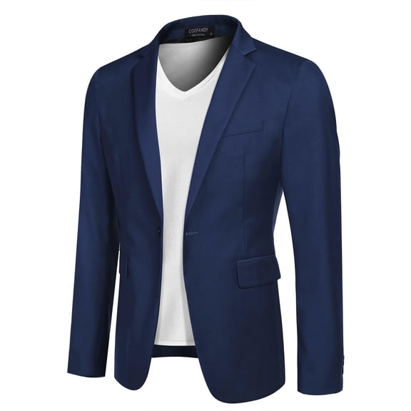 COOFANDY Mens One Button Casual Blazer - Sport Coat Business Suit Jacket