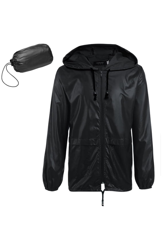 Mens Rain Jacket Packable Rain Jacket Lightweight Waterproof Raincoat with Hood Outdoor Rain Gear Travel Hiking Cycling