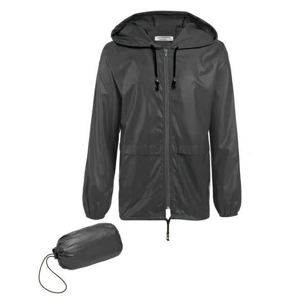 COOFANDY Mens Rain Jacket Packable Rain Jacket Lightweight Waterproof Raincoat with Hood Outdoor Rain Gear Travel Hiking Cycling