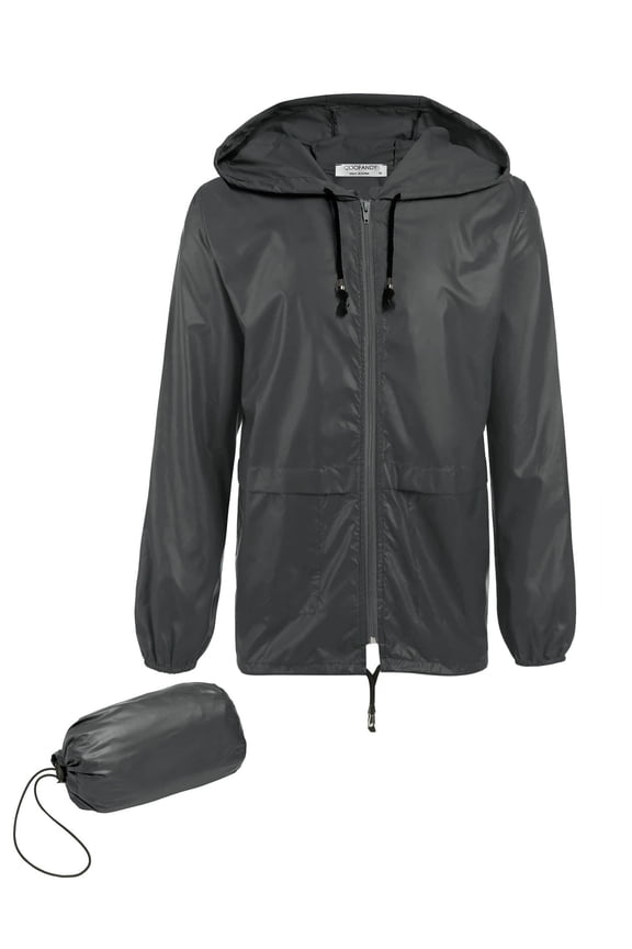Mens Rain Jacket Packable Rain Jacket Lightweight Waterproof Raincoat with Hood Outdoor Rain Gear Travel Hiking Cycling