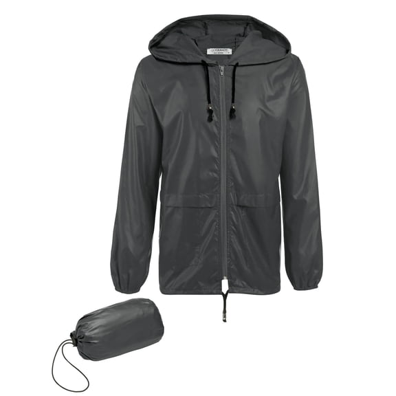 COOFANDY Mens Rain Jacket Packable Rain Jacket Lightweight Waterproof Raincoat with Hood Outdoor Rain Gear Travel Hiking Cycling