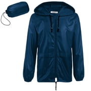 Mens Rain Jacket Packable Rain Jacket Lightweight Waterproof Raincoat with Hood Outdoor Rain Gear Travel Hiking Cycling